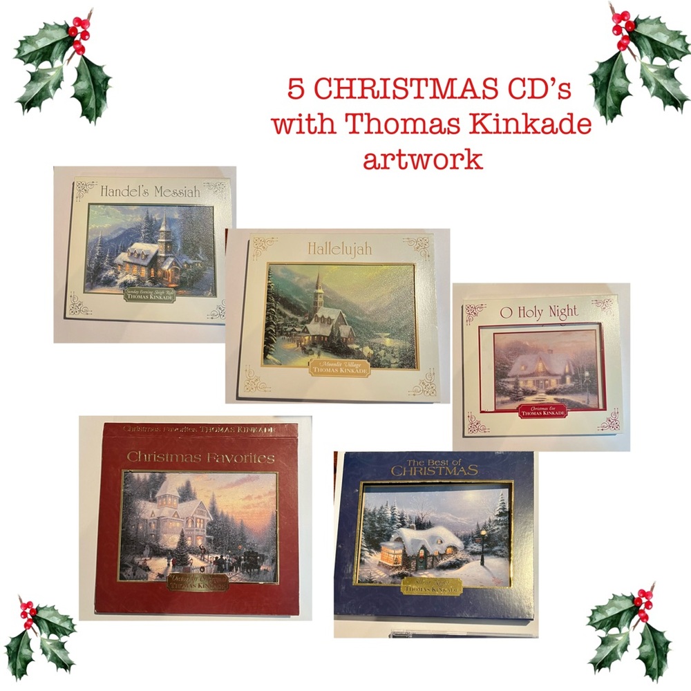 5 Vintage Christmas CD’s with Thomas Kinkade Artwork